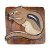 Chipmunk Sturdy Wood Stool For Children or Adults 10x10.5x10 | Step Stool Hand Carved and Painted Solid Acacia Hardwood