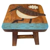 Sandpiper Bird Sturdy Wood Stool For Children or Adults 10x10.5x10 | Step Stool Hand Carved and Painted Solid Acacia Hardwood
