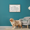 This Household Has Members With Paws on Wood Framed Sign with Paw Prints