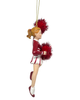 Cheerleader with Pompoms Christmas Ornament
