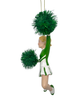 Cheerleader with Pompoms Christmas Ornament