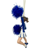 Cheerleader with Pompoms Christmas Ornament