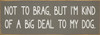 Gray - Not to brag, but I'm kind of a big deal to my dog. - Funny Dog Quote Sign Gray - Not to brag, but I'm kind of a big deal to my dog. - Funny Dog Quote Sign