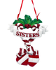 Sisters Christmas Ornament with Dangling Hearts