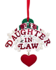 Best Daughter-In-Law Christmas Ornament with Dangling Heart