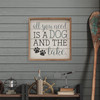 All You Need Is A Dog And The Lake with Paw Prints - Wood Framed Sign