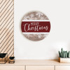 Merry Christmas with Snowflakes Circle Sign
