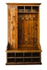 Mudroom Organizer With Door 48" Rustic Reclaimed Wood Entranceway