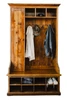 Mudroom Organizer With Door 48" Rustic Reclaimed Wood Entranceway
