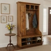 Mudroom Organizer With Door 48" Rustic Reclaimed Wood Entranceway