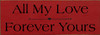 3.5x10 Red board with Black text
All My Love - Forever Yours