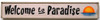 Welcome to Paradise with Sunset Wood Sign