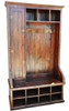 Mudroom Organizer With Door 48" Rustic Reclaimed Wood Entranceway