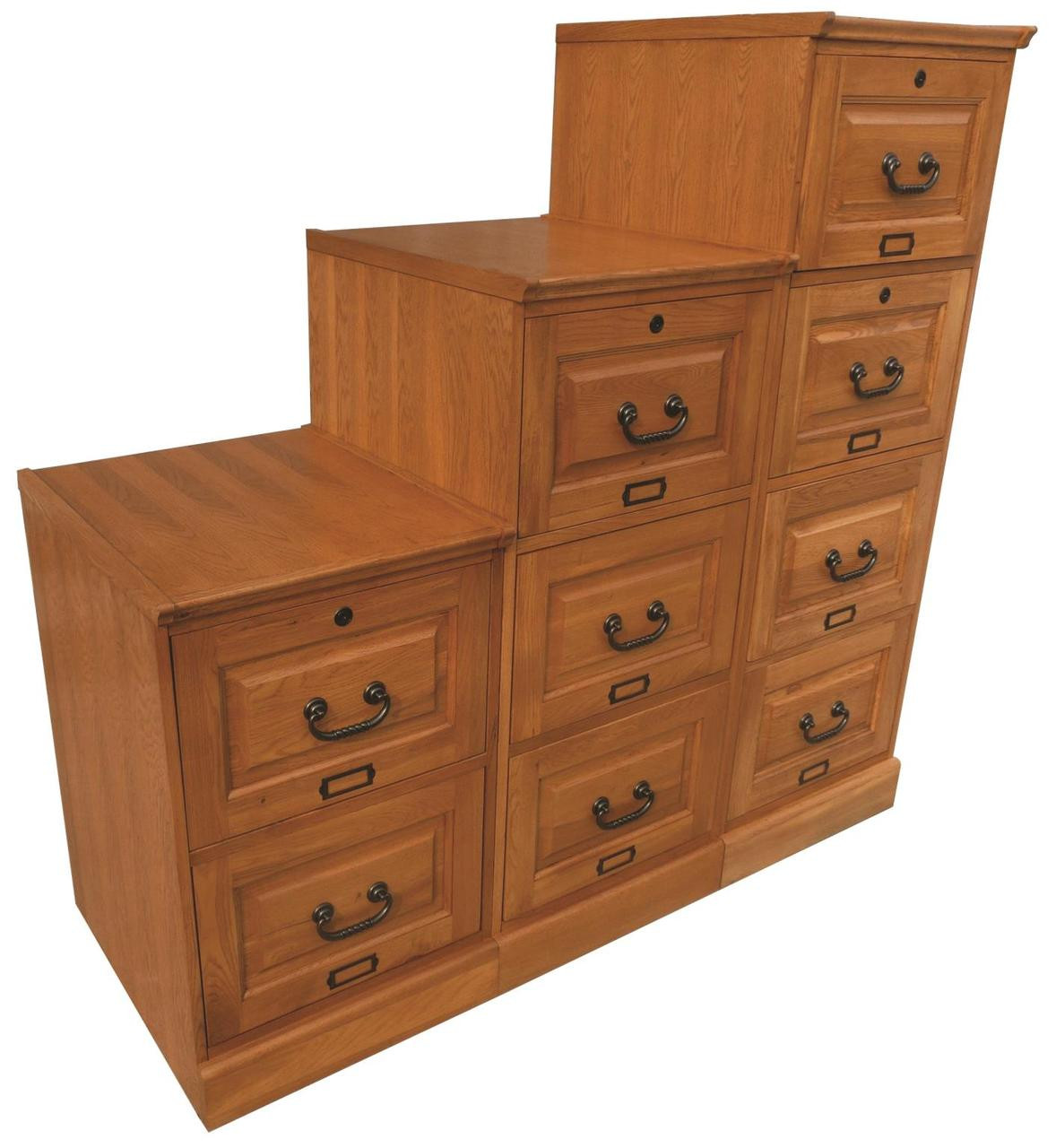 Birch Three Drawer File Antique Cherry