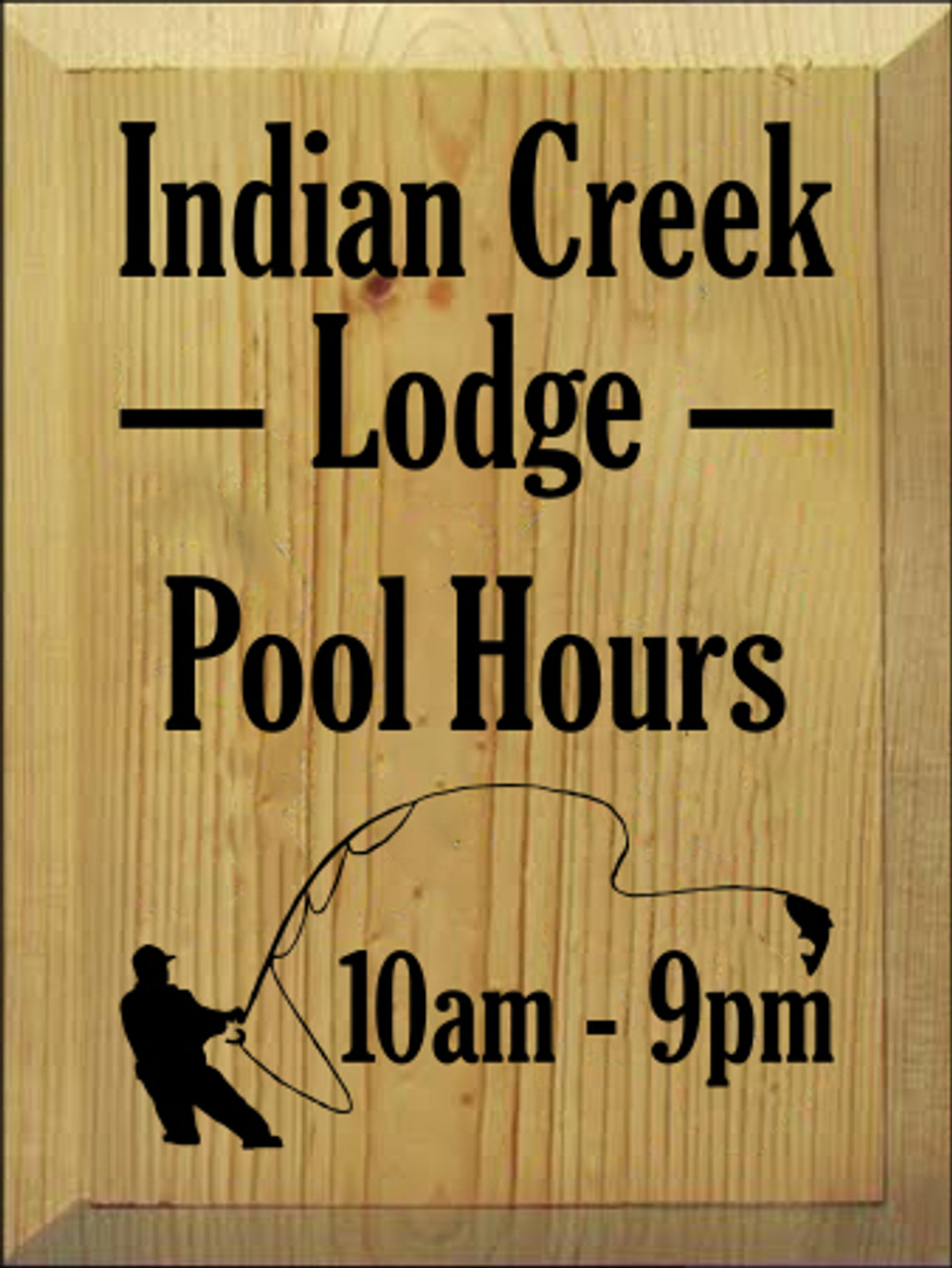 CUSTOM Wood Sign Indian Creek Lodge Pool Hours 9x12 - Country Marketplace