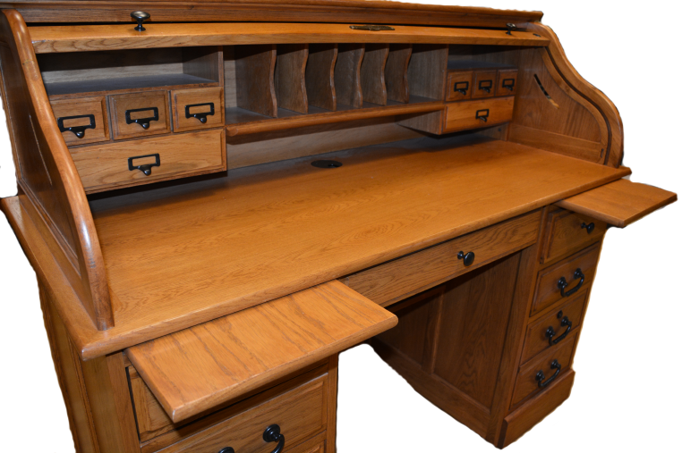 54 Oak Executive Rolltop Desk Antique Medium