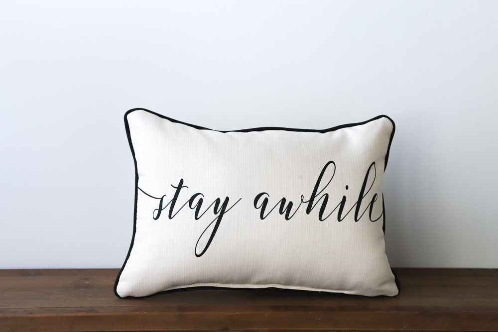 Stay Awhile Rectangle Pillow - Country Marketplace