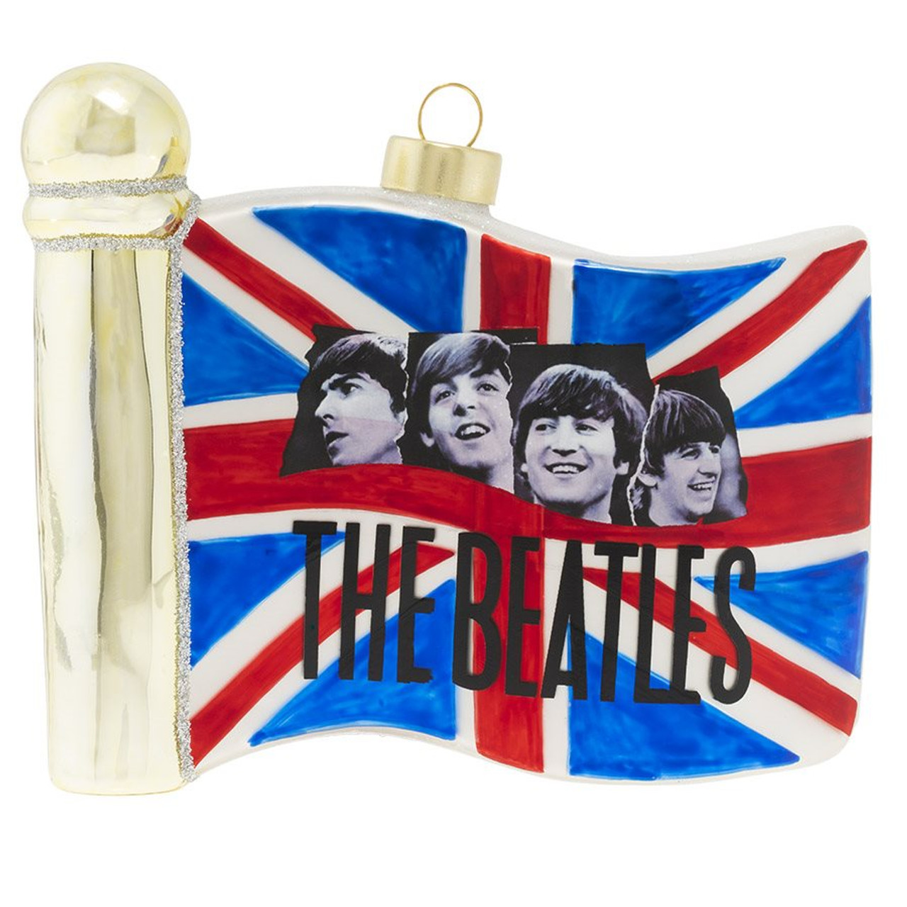 The Beatles British Flag Glass Ornament 5in. - Country