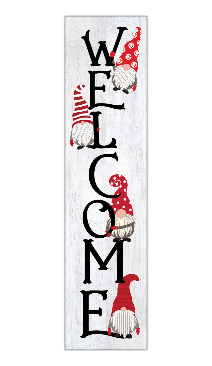 Welcome Home Lettering With Cute Gnome Christmas Decorations Vertical Porch  Sign Vector Template Stock Illustration - Download Image Now - iStock