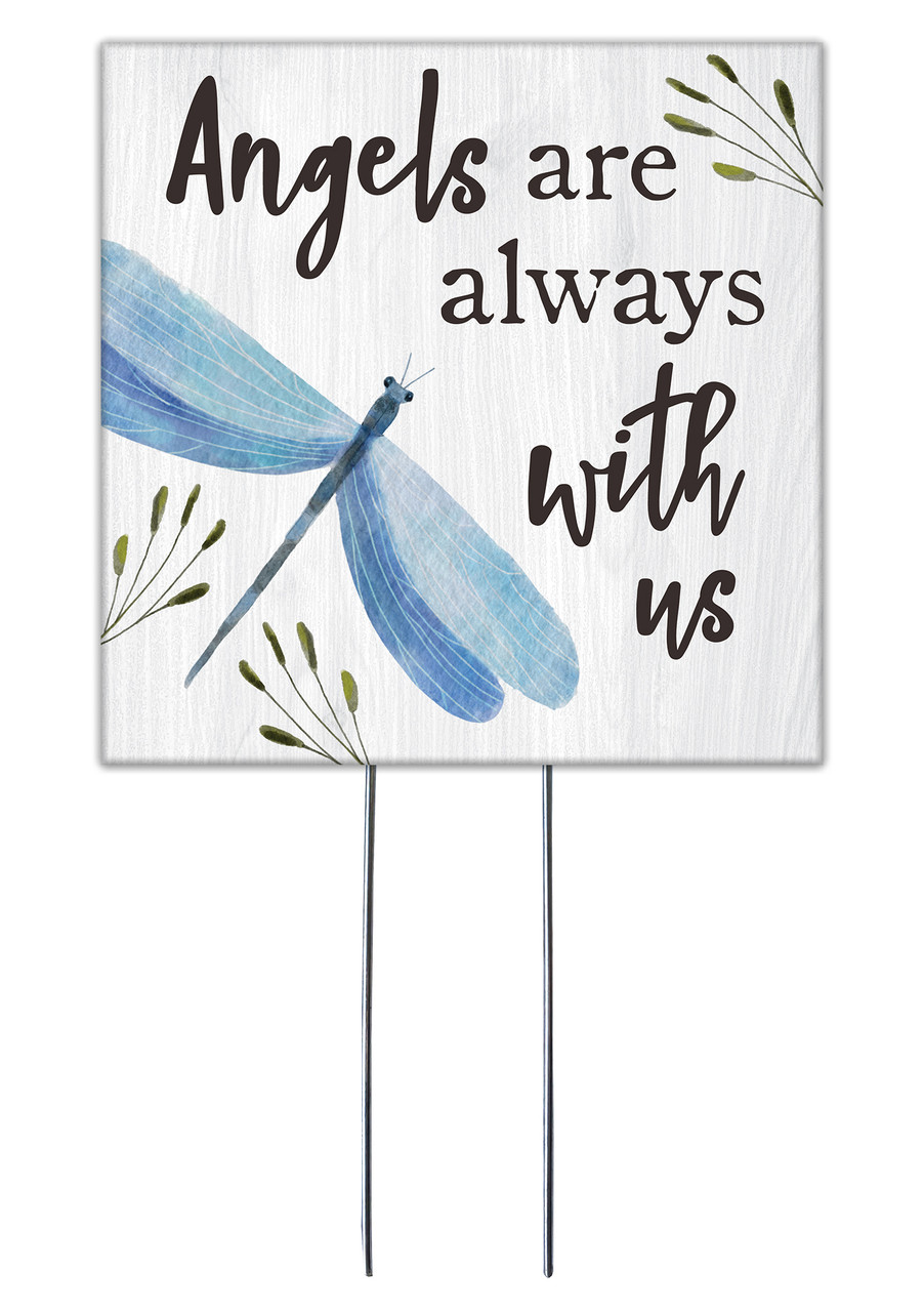 Angels Are Always With Us Outdoor Lawn Sign | Square