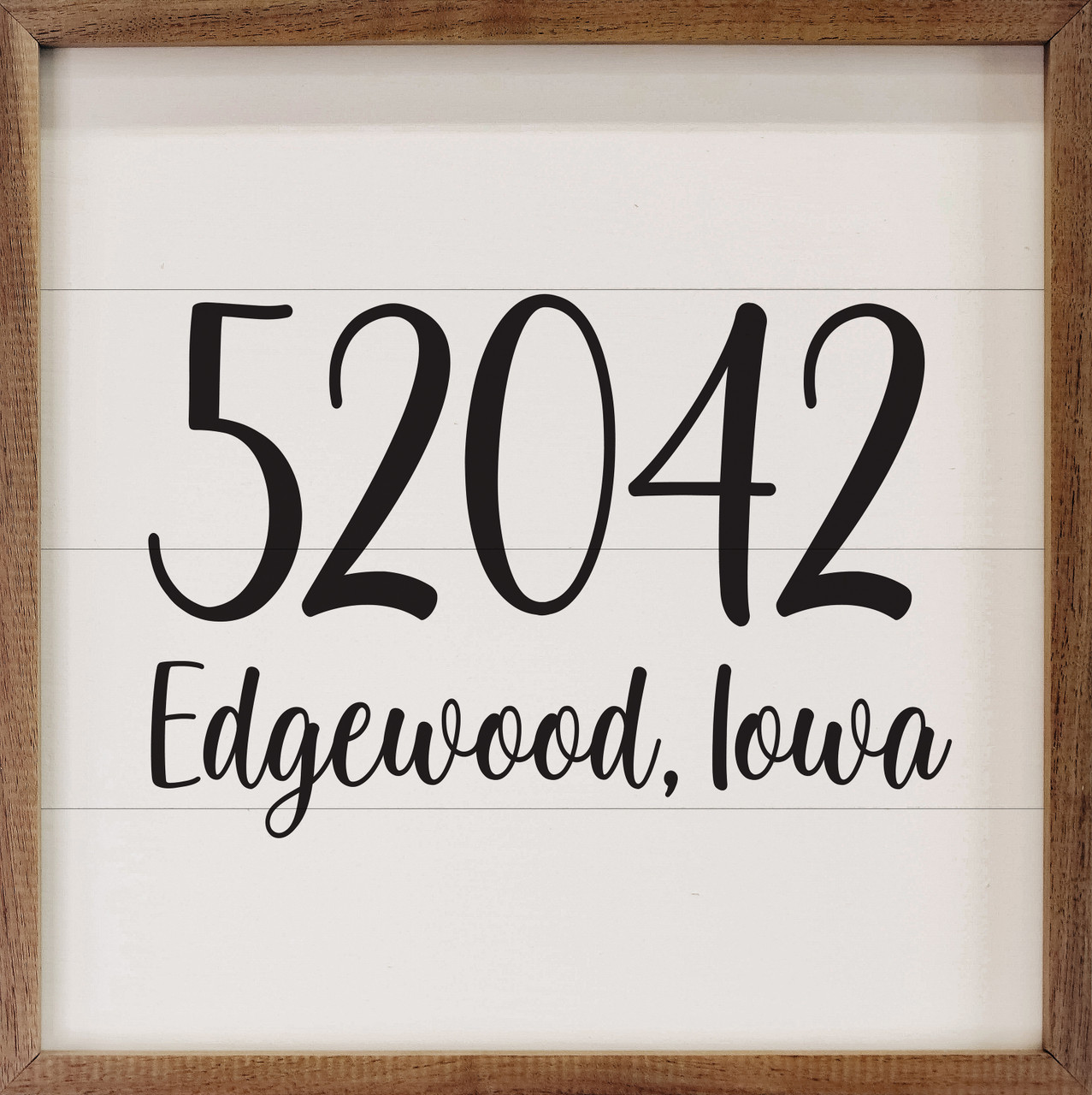 Personalized Zip Code with City and State Wood Framed Sign