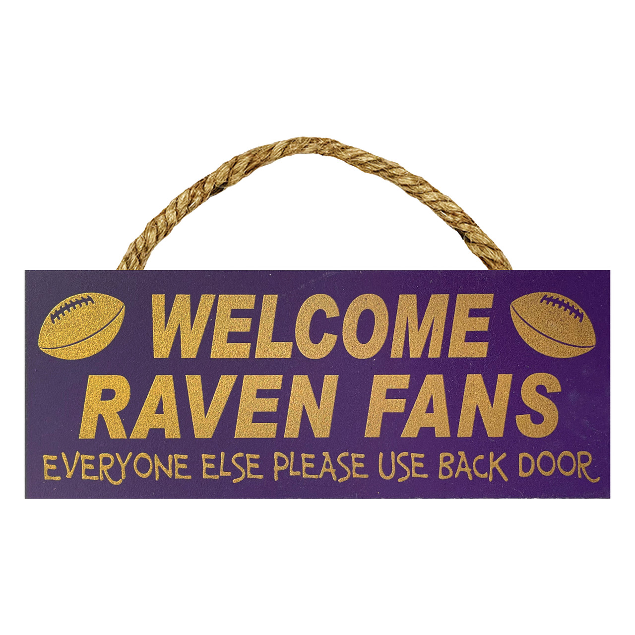 Marketplace　4x10in.　Ravens　Item　Limited　Hanging　Sign　Welcome　Wood　Stock*　Fans　*Discontinued　Country