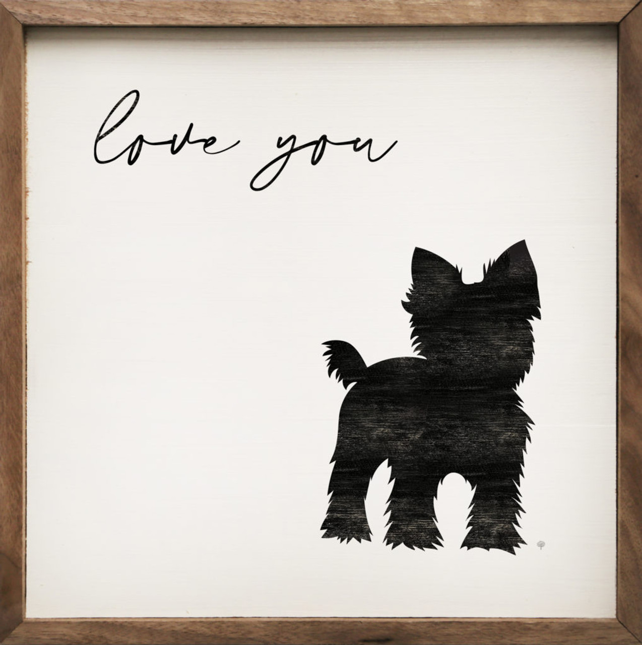 Love You with Yorkie Dog - Wood Framed Sign