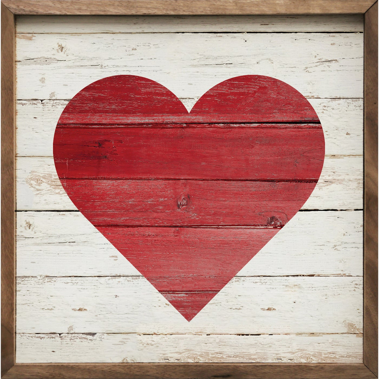 Love Heart with multiple color options - Wood Framed Sign 