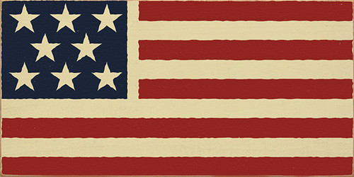 Vintage American Flag 8 Stars Wood Sign