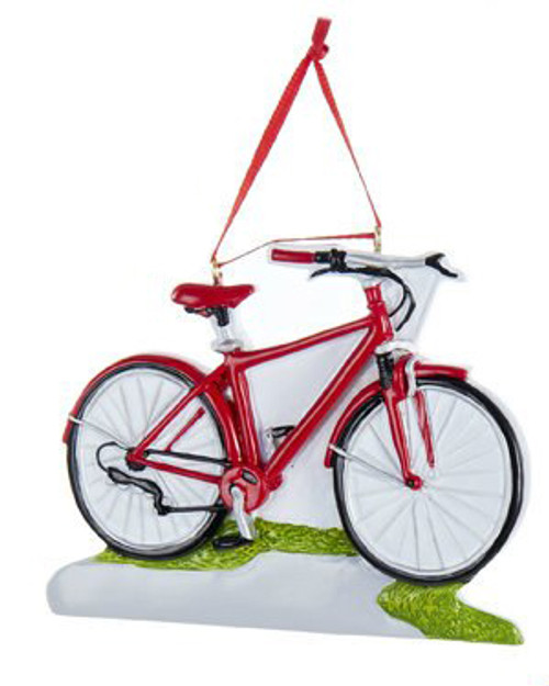 Classic Red Bicycle Resin Ornament 4.25 Inch