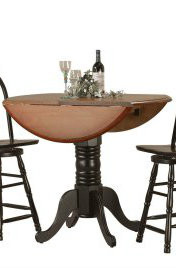 42" Dropleaf Table Black & Cherry Two Tone