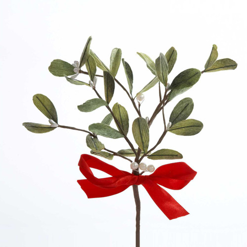 Mistletoe With Red Satin Bow