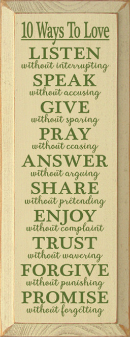 10 Ways To Love Wood Sign