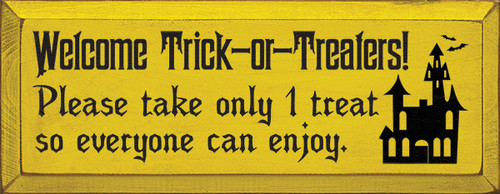 Wood Sign - Welcome Trick-or-Treaters!