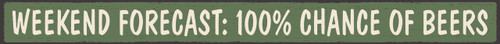 Weekend Forecast: 100% Chance Of Beers - Wooden Sign 16in.