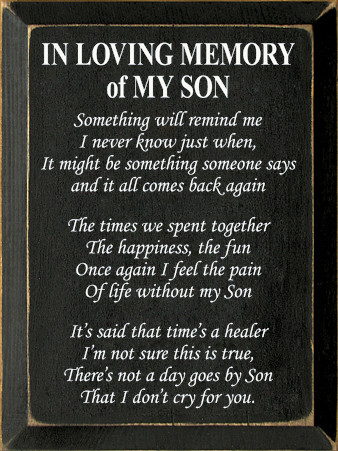 In Loving Memory Of My Son Wooden Sign with Poem Sympathy Gift