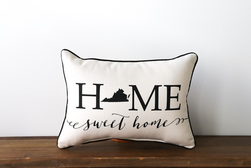 Home Sweet Home with State Custom Pillow
