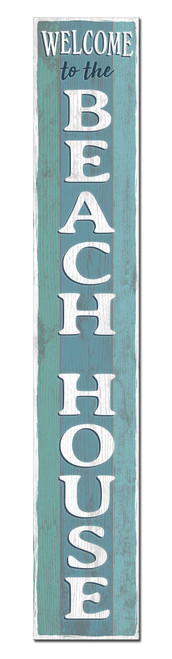 Outdoor Sign for Porch - Welcome To The Beach House - Vertical Porch Board 8x47