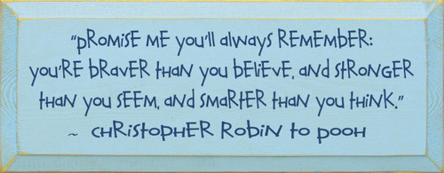 Winnie The Pooh Promise Me You Will Remember Quote Keychain Charm – Silver