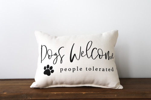 Dogs Welcome People Tolerated Rectangle Pillow