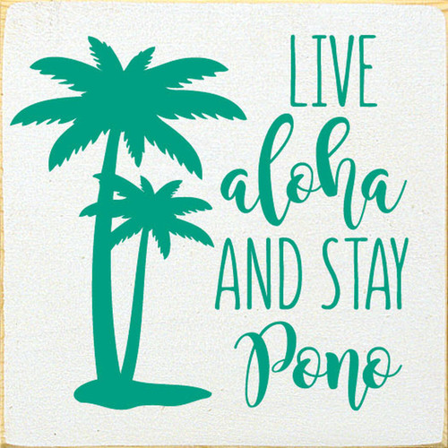 Live Aloha-maiko ページ Live Aloha - Wood Sign 3.5x10 - Country Marketplace