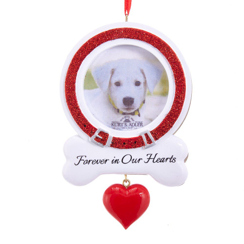 Dog Picture Frame - Forever In Our Hearts - Ornament 3.375in.