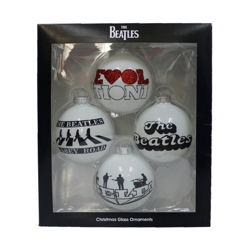 The Beatles Greatest Hits Glitter Ornaments Set of 4