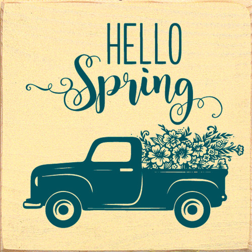 Hello Spring - Wood Sign 7x7