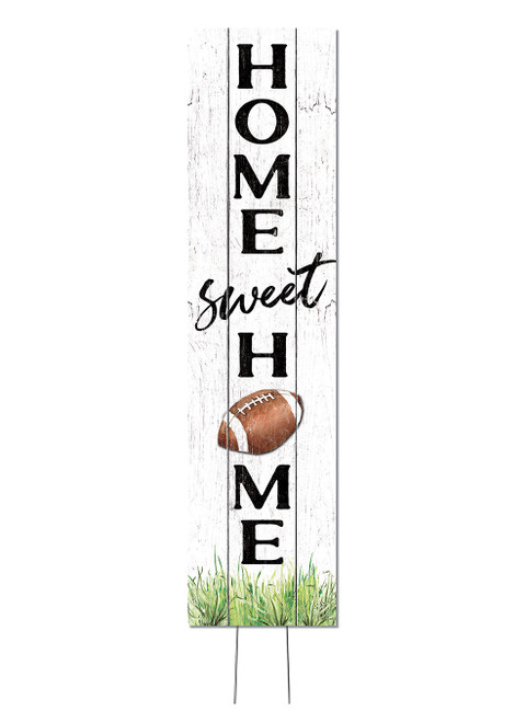 Home Sweet Home with Football - Outdoor Standing Lawn Sign 6x24
