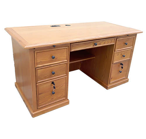  Roll Top Desk Solid Oak Wood - 54 Inch Deluxe Executive Rolltop  Desk Burnished Walnut Stain for Home Office Secretary Organizer Roll Hutch  Top Easy Assembly Quality Crafted Construction : Home