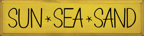 YELLOW - Sun Sea Sand - Large Vertical Wood Sign 9x36