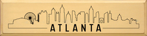 Atlanta Skyline - Large Vertical Wood Sign 9x36