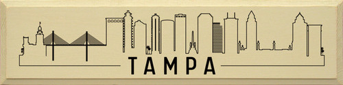 Tampa Skyline - Large Vertical Wood Sign 9x36