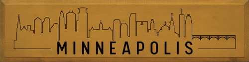 Minneapolis Skyline - Large Vertical Wood Sign 9x36